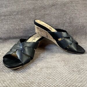 Elegant Black Wedge Sandals